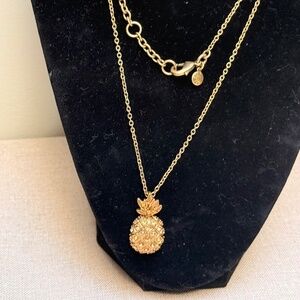 Long J. Crew Gold Pineapple Pendant
